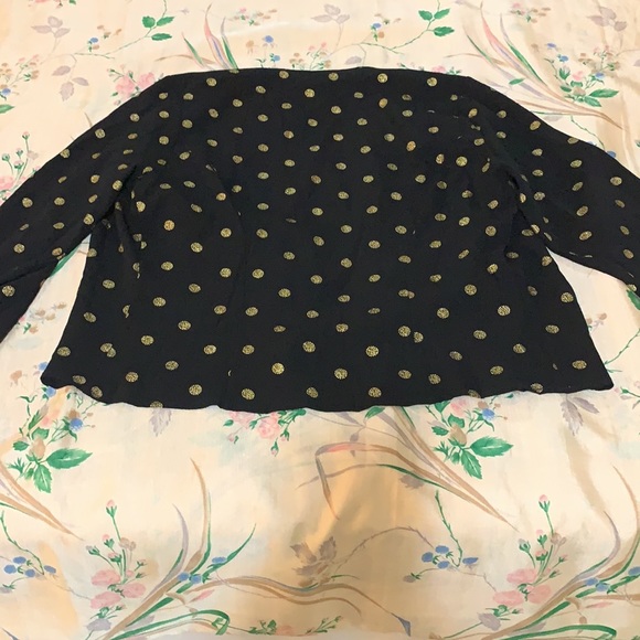 NWOT Black and Gold Polka Dot Cardigan - Picture 6 of 6